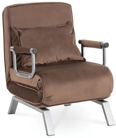 Kreslo pohovka rozkladacia PRATO hnedá - vintino.sk