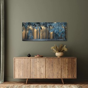 Obraz zasneženého lesa (120x50 cm)