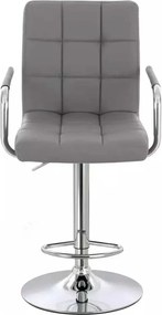LuxuryForm DESIGN Barová stolička VERONA na striebornom tanieri - šedá