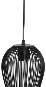 Závesná kovová lampa ABBY matt black, Ø19x26 cm
