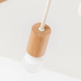 Prisadený luster OXFORD 5xE27/15W/230V borovica/krémová