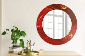 Okrúhle ozdobné zrkadlo na stenu Červená mramor fi 50 cm