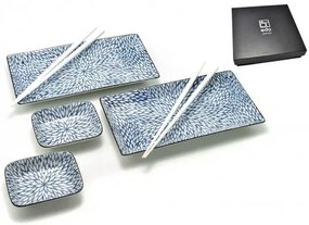porcelánový servis na SUSHI - Kiku Blue BOX, 2osoby