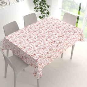 Biante Bavlnený obdĺžnikový obrus Sandra SA-640 Lososové kvety na bielom 140x220 cm