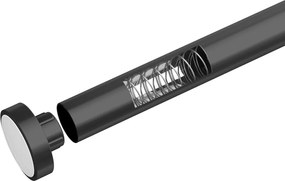Čierna teleskopická tyč do kúpeľne Wenko Luz, dĺžka 110-185 cm