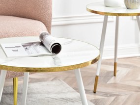 Set 2 konferenčných stolíkov Zoya Zest S (biely mramor + zlatá). Akcia -20%. Vlastná spoľahlivá doprava až k Vám domov. 1111891