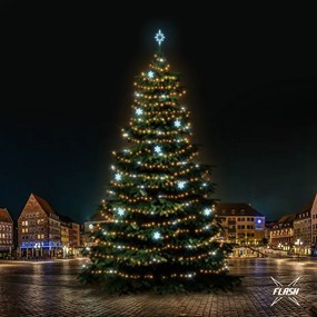 DECOLED LED světelná sada na vánoční stromy vysoké 21-23 m, teplá bílá s Flash, ledové dekory EFD05