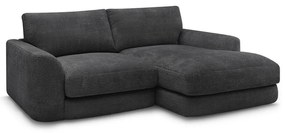 Čierna ženilková rohová pohovka (pravý roh/s leňoškou) Leonore – Bobochic Paris