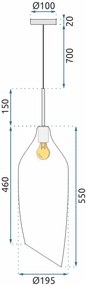 Toolight - Moderná sklenená stropná lampa E27 60W APP892-1CP, čierna-zlatá, OSW-05693