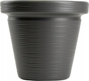 Sada 3 ks květináčů SRTIA RIFLO 47,9x55/40x46/33,9x39 cm antracitová