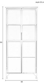 Biela kovová vitrína 35x150 cm Miya – White Label