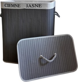 TRENDIE Bambusový kôš na prádlo 100l šedý + DARČEK