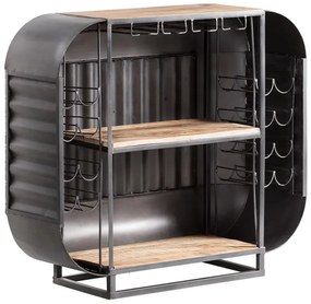 furniture-nabytek.cz - Barový jedálenský stôl Bolton z kovu a manga, lakovaný, strieborný – 112×50×105 cm