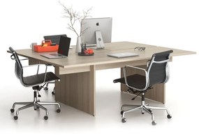 Stôl double SOLID + 1x prísed, 2100 x 1650 x 743 mm, dub prírodný