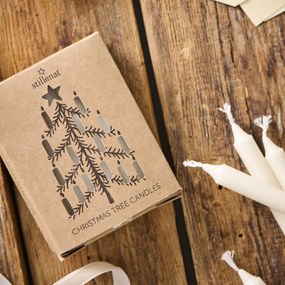 Ib Laursen Sada sviečok na stromček Cream – set 12 ks