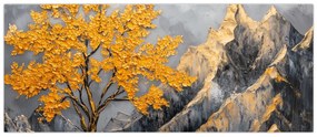 Obraz – Zlatý strom v horách (120x50 cm)