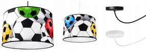 Detské závesné svietidlo Soccer Spider, 1x textilné tienidlo so vzorom, (výber z 2 farieb konštrukcie)