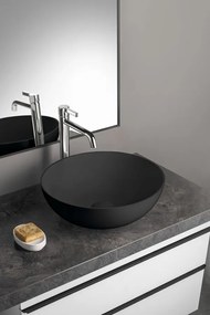 Polysan Polysan, BANERA ROUND umývadlo na dosku, liaty mramor, priemer 39cm, antracitová matná, 14337.51