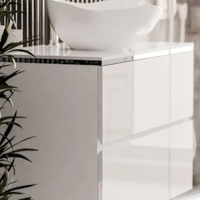 KÚPELŇOVÁ SKRINKA NESSIE BIELÝ LESK + STRIEBORNÁ