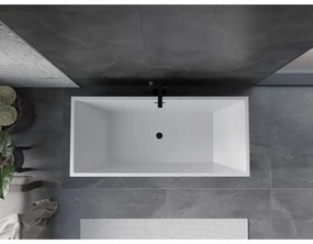 Mexen Vigo, voľne stojaca vaňa 178,5 x 80 cm, biela, čierny matný prepad, 51251788000-70