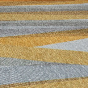 Flair Rugs, Kusový koberec Match Isabella Stripe Grey/Ochre, 120x170, šedá, chodba / predsieň