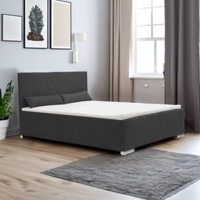 Čalúnená posteľ s úložným priestorom a matracom SOLO 160 x 200 cm Čierna
