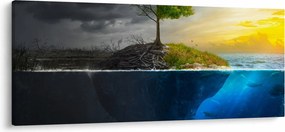 Obraz znázorňujúci dve strany (120x50 cm)