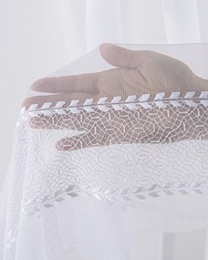 Záclona so systémom FLEX (dvojité spony flex) farba produktu biela látka polopriehľadný, zapletaná, vzorované