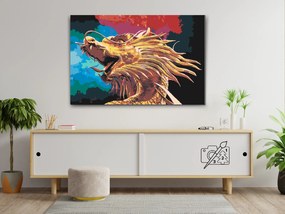 Gario Maľovanie podľa čísel Zlatý drak Rozmery: 80 x 60 cm, Rámovanie: S vnútorným rámom