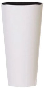 Prosperplast Kvetináč Tubus Slimmer biely lesklý, varianta + vklad 15 cm