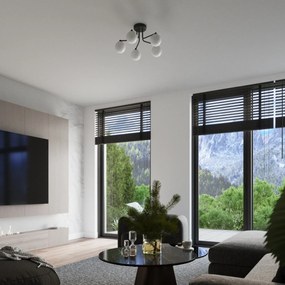 Stropné svietidlo Astral, 5x biele sklenené tienidlo, b