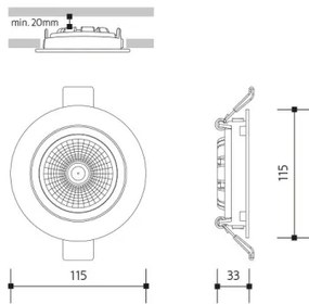 LED Podhľadové svietidlo LED/18W/230V 4000K pr. 11,5 cm čierna