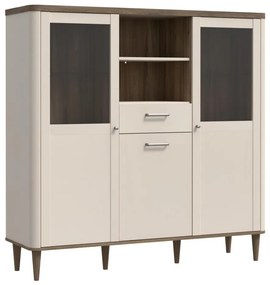 Vitrína VIRO hnedá/béžová