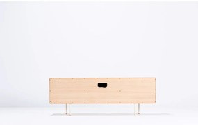 TV stolík z dubového dreva v bielo-prírodnej farbe 180x64 cm Fina – Gazzda