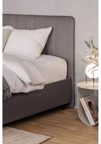 Sivá čalúnená dvojlôžková posteľ s úložným priestorom s roštom 160x200 cm Myra Slim Line – Bonami Selection