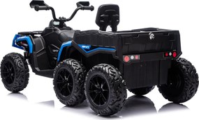 LEAN CARS Šesťkolesová batéria ATV Quad s prívesom JC606 24V 4x4 Blue