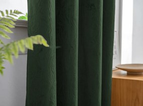Zatemňovací záves DUNES VELVET 140x250 cm, tmavozelený Zavesenie: Kovové krúžky