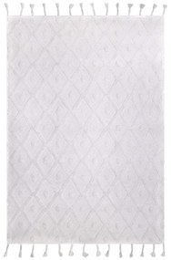 Biely ručne vyrobený koberec Nattiot Orlando, 120 x 170 cm