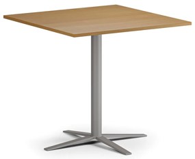 Konferenčný stolík AURA, 80x80 cm, sivostrieborná podnož, buk
