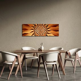 Obraz - Drevená koláž (s hodinami) (90x30 cm)