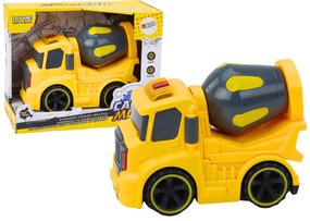 LEAN TOYS Domiešavač betónu, svetlá, zvuk - žlté