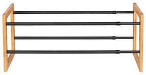 Kovový teleskopický stojan na topánky v čierno-prírodnej farbe Ecori – Wenko