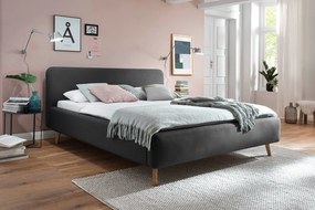 Čalúnená posteľ taupe 180 x 200 cm tmavosivá MUZZA