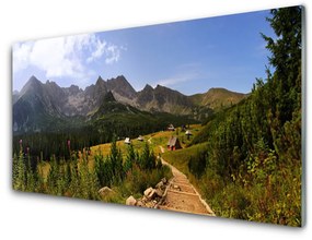 Skleneny obraz Hala góry droga natura łąka 120x60 cm