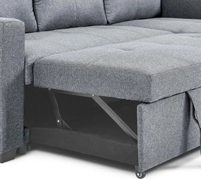 Univerzálna rohová rozkladacia sedacia súprava Catini PORTIVA s úložným priestorom a USB sivá