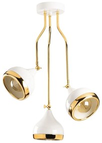 Závesné svietidlo Yildo XII bielo-zlaté