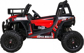Ramiz Buggy UTV Off-roader pre deti Červená + diaľkové ovládanie + nosič batožiny + pomalý štart + EVA + MP3 LED