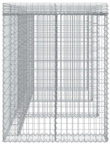 Gabiónová stena na smetný kôš 270x91x120 cm pozinkované železo