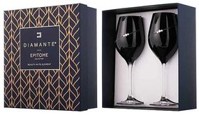 Diamante Sihouette black poháre na víno 360 ml, 2 ks