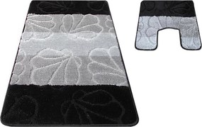 DY Kúpeľňová sada koberčekov s výrezom Montana 01 – čierna